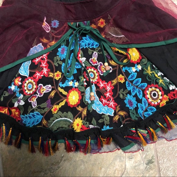 NWT Embroidered layered skirt - Picture 3 of 7